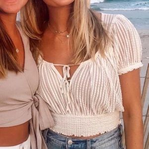 Textured gingham top